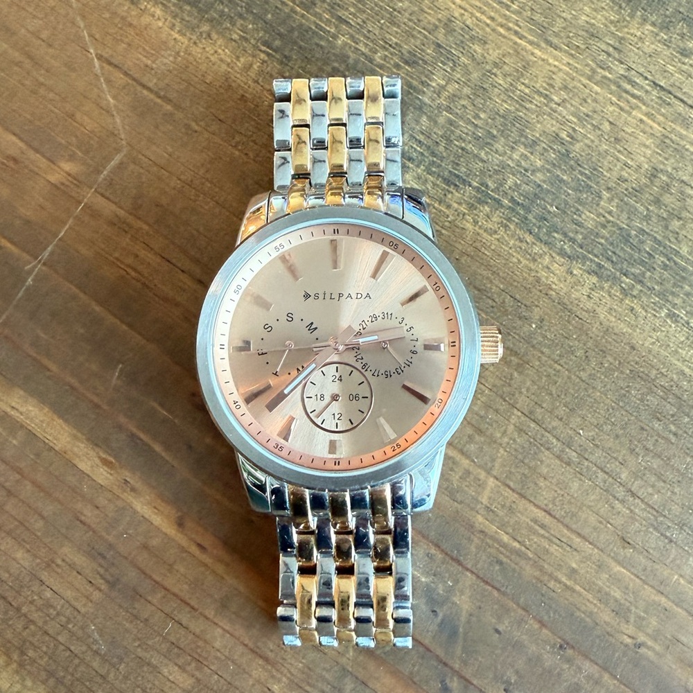 Silpada Stainless Steel Rose-Gold & Silver-Tone Watch
